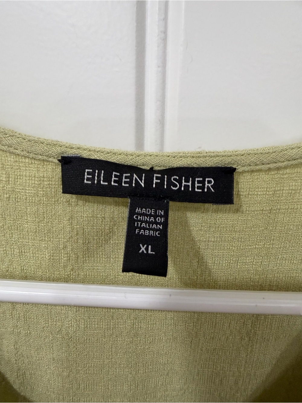 EUC Eileen Fisher Olive-Green Button Front Tunic Linen Blend - Picture 2 of 5